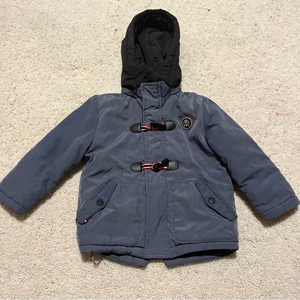 Mayoral‎ Thick Winter Kids' Coat in Gray and Black Detachable Hood Size 2T